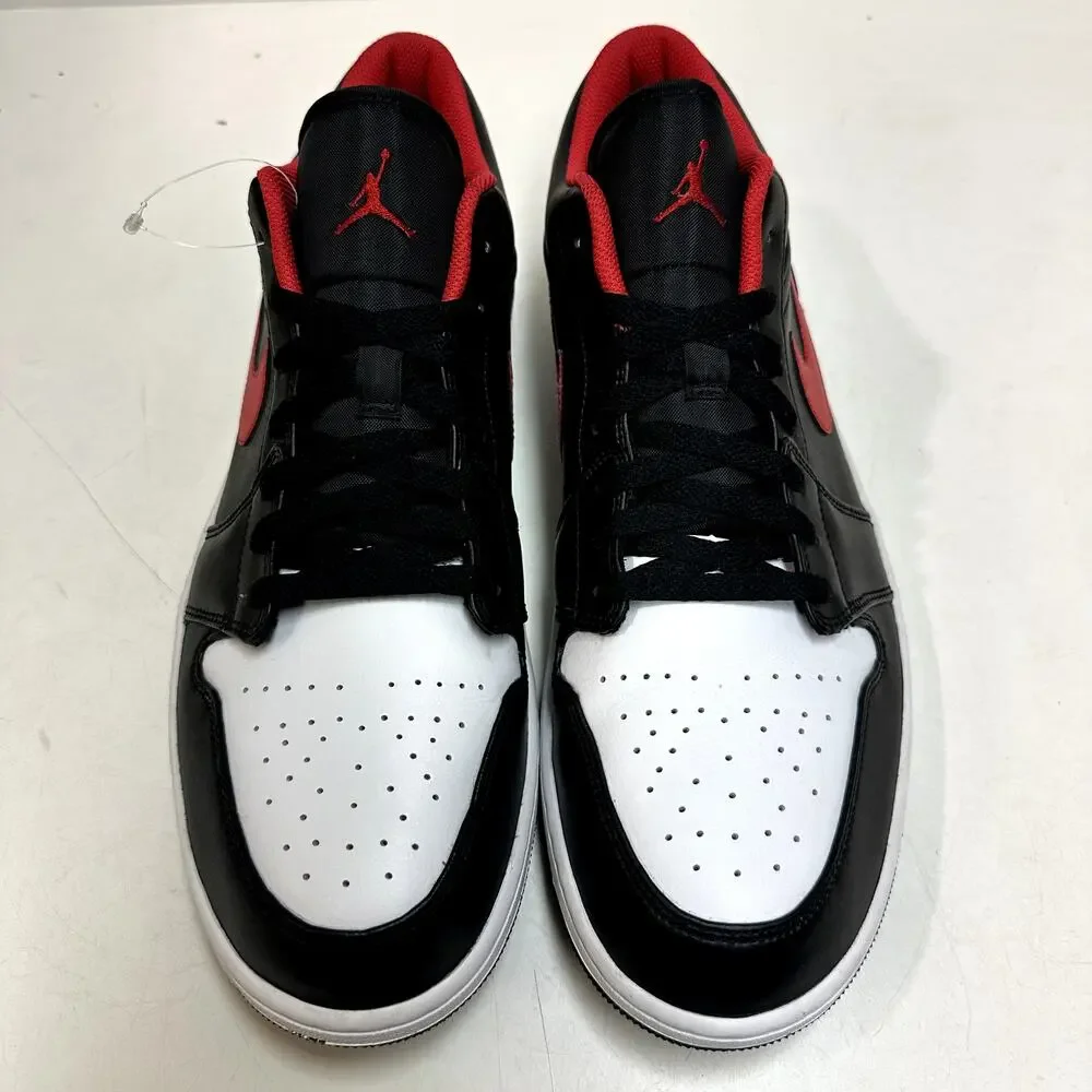 NWOT Nike Jordan 1 Low White Toe  Black/Fire Red/White Bred Men's 16